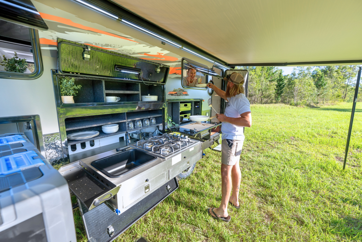 Austrack Talawana X15 caravan exterior with kitchen